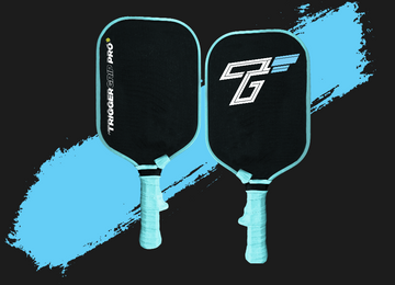 TriggerGrip Pro pickleball paddle grip insert shown on both sides, designed for better control, leverage, and reduced joint strain