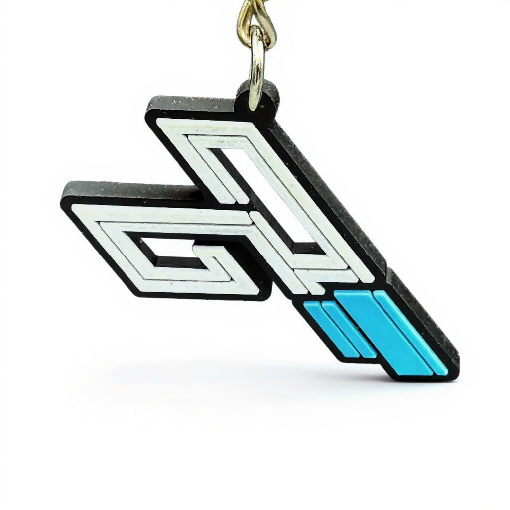 Keychain with Trigger Grip logo design on a white background