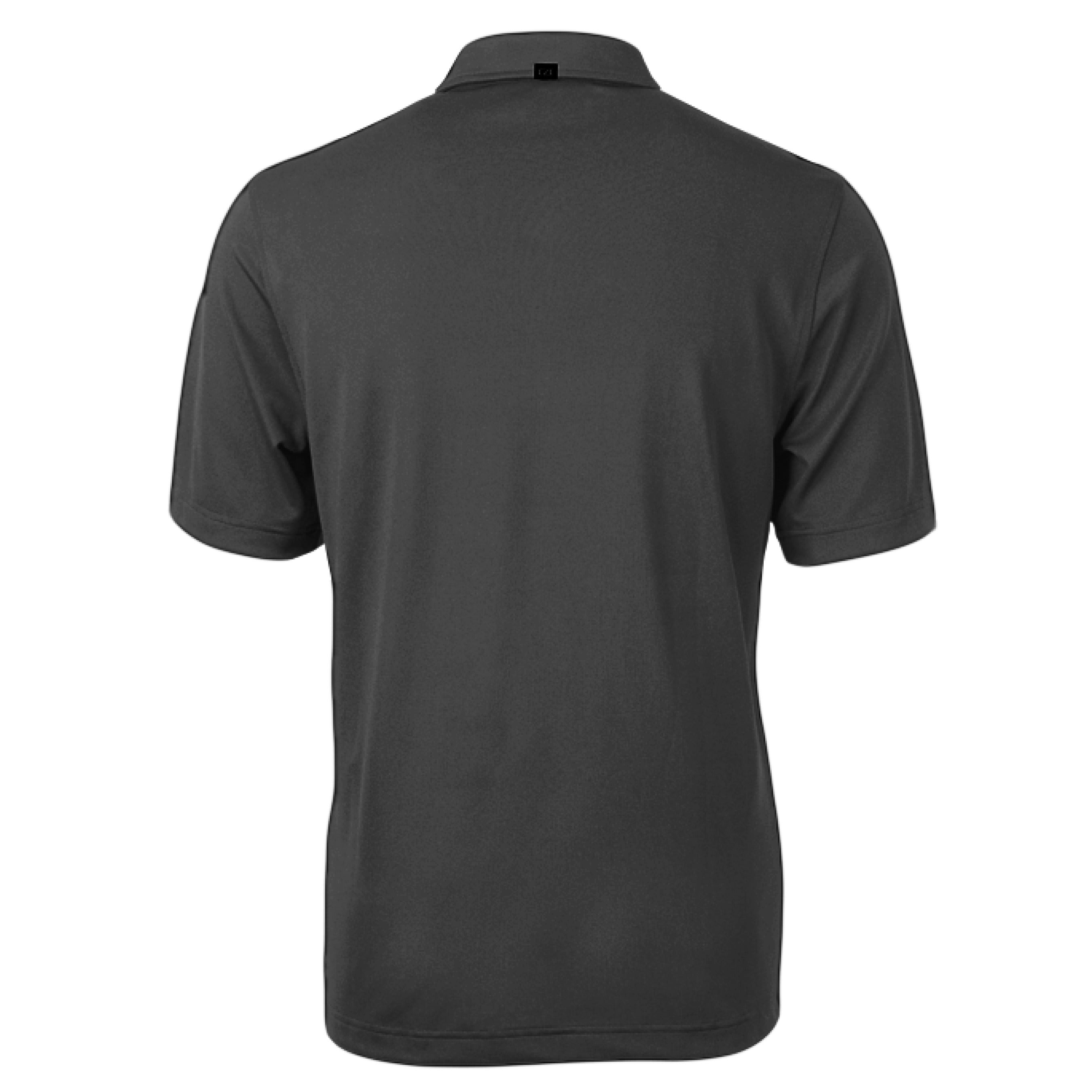 TriggerGrip Pro pickleball grip insert apparel mockup showing back view of a black polo shirt