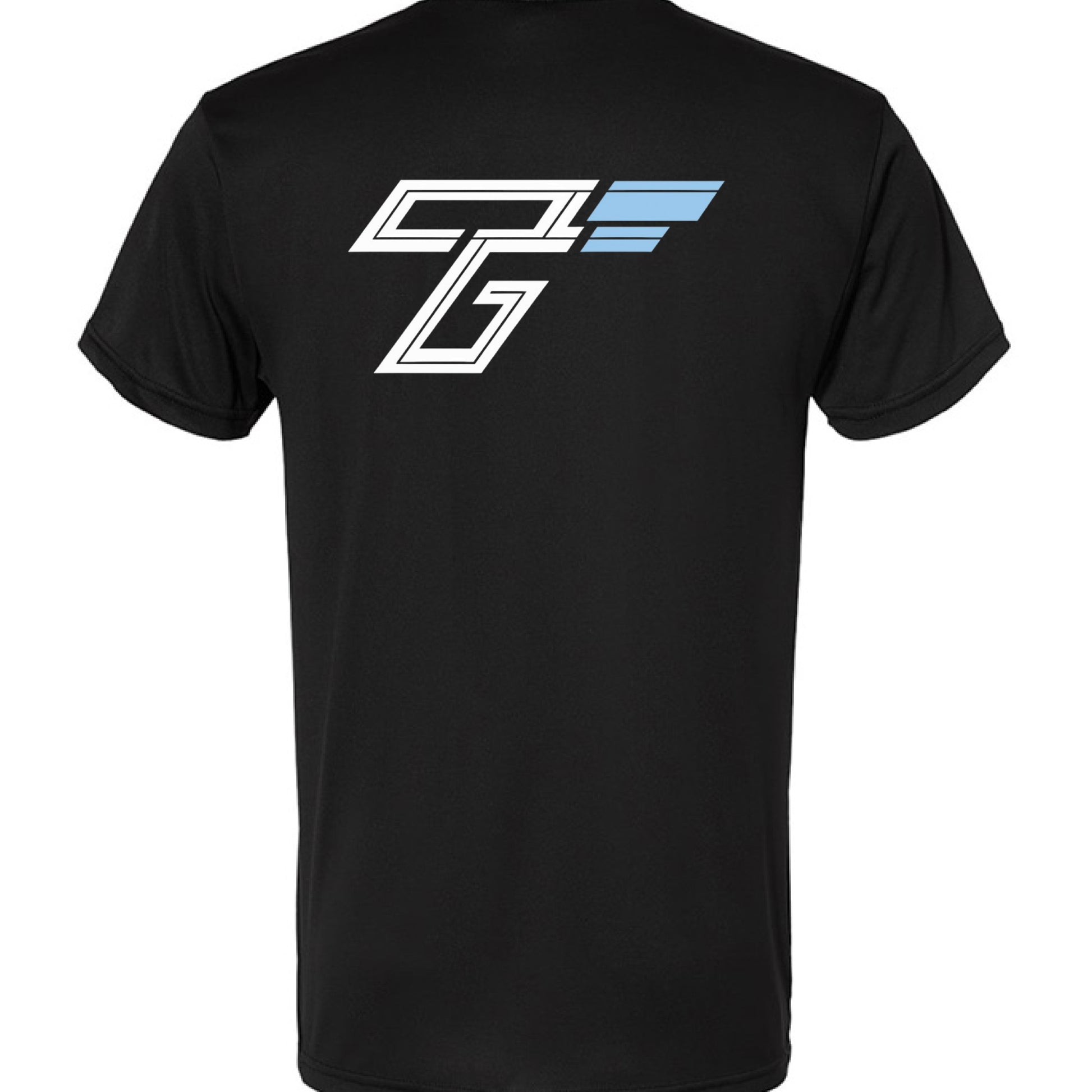 Black TriggerGrip Pro pickleball shirt with TG logo design on back